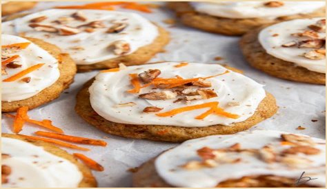 Carrot Cake Cookies with Cream Cheese Frosting